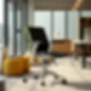 Ergonomics in Storable Office Chairs Ergonomically designed storable chair in a workspace