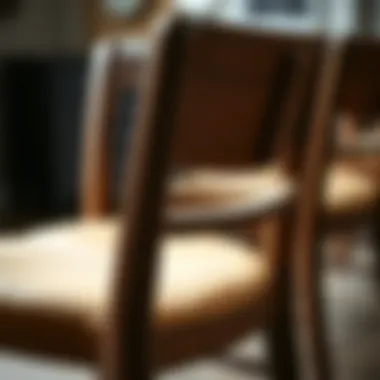 Craftsmanship in Used Dining Chairs Close-up of a well-maintained used dining chair highlighting craftsmanship