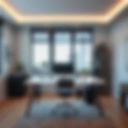 Stylish 24-inch deep computer desk in a modern office setting