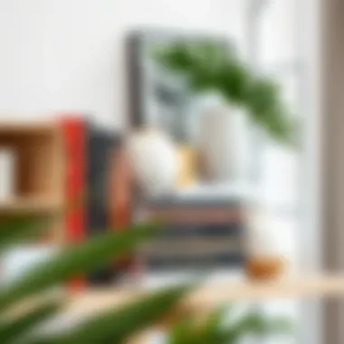 Aesthetic arrangement of books and decor on a 38 inch bookshelf