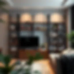 Elegant 38 inch wide bookshelf showcasing its modern design