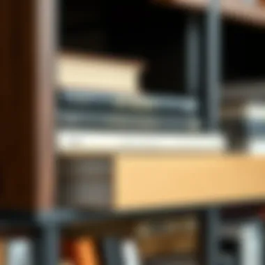 Close-up of materials used in a 38 inch wide bookshelf