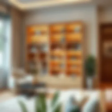 Stylish room with a 38 inch wide bookshelf enhancing interior decor