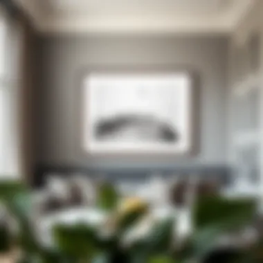 Stylish Interior with Framed Artwork Stylish interior featuring framed artwork with a double mat
