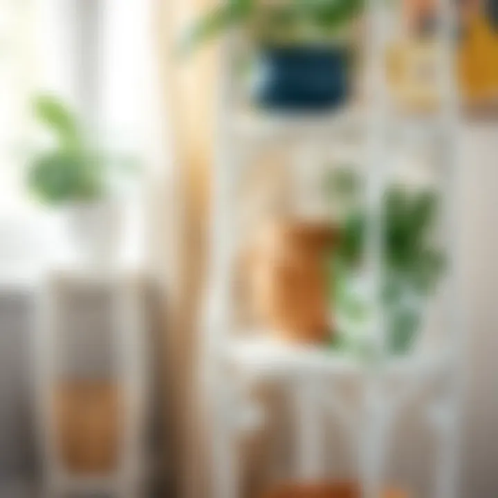 Detailed Craftsmanship of White Plant Stand Close-up of the intricate design details on a white plant stand