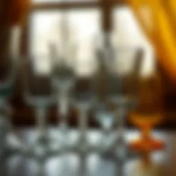 A collection of vintage Anchor Hocking drinking glasses showcasing various designs