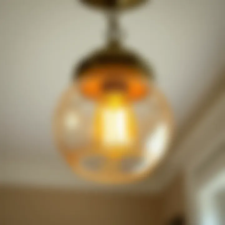 Restoration of Vintage Glass Shades with Antique Finish Close-up view of a beautifully restored vintage glass shade with an antique finish