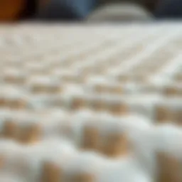 Close-up of waffle mattress topper texture showcasing its unique design