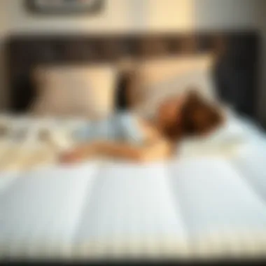 Relaxation and Temperature Control with Waffle Mattress Toppers Person lounging on a bed with a waffle mattress topper, displaying relaxation and temperature control