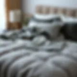 Luxurious weighted blanket set elegantly draped on a modern bed