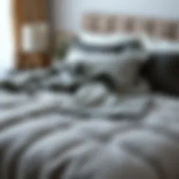 Luxurious weighted blanket set elegantly draped on a modern bed