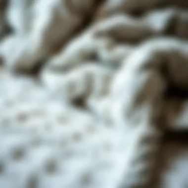 Textures and Materials of Weighted Blanket Close-up of the textures and materials used in a weighted blanket