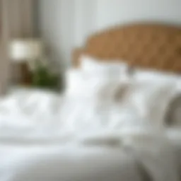 Lush white bedding spread elegantly on a full-sized bed