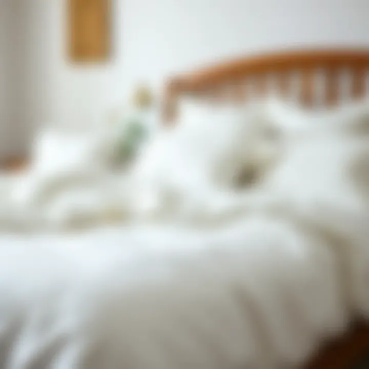 Varieties of White Bedding Materials Different materials of white bedding showcasing style and comfort