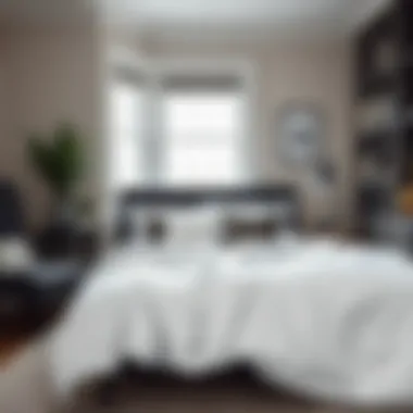 Stylishly Decorated Bedroom with Duvet Cover Stylishly decorated bedroom featuring a white twin duvet cover