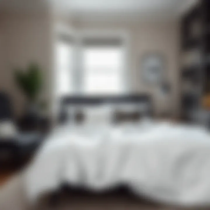 Stylishly Decorated Bedroom with Duvet Cover Stylishly decorated bedroom featuring a white twin duvet cover