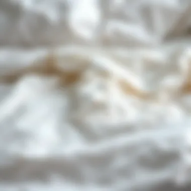 Fabric Texture of White Duvet Cover Close-up of fabric texture of a white duvet cover