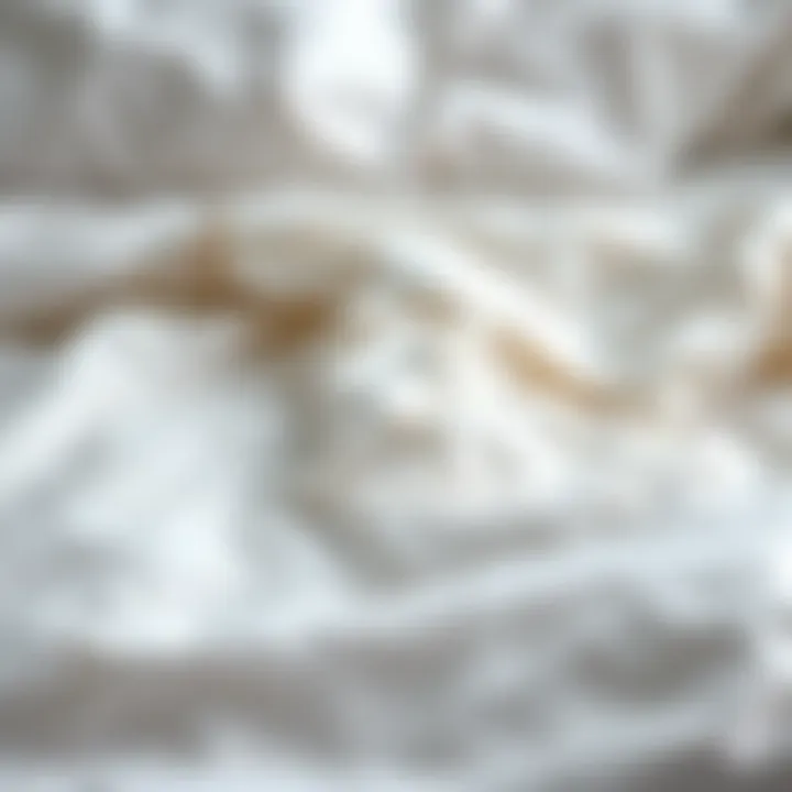Fabric Texture of White Duvet Cover Close-up of fabric texture of a white duvet cover