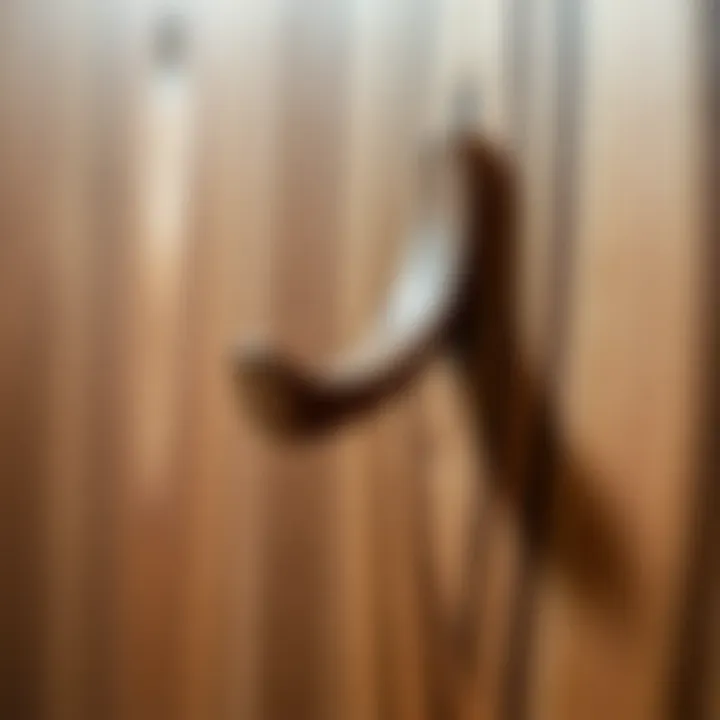 The Natural Beauty of Wood Grain Close-up of the texture and finish of a wooden adhesive hook