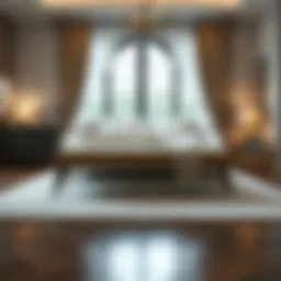 Elegant upholstered bench in a modern bedroom setting