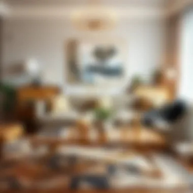 Contemporary Decor with Gold Coffee Table Contemporary gold coffee table paired with stylish decor elements