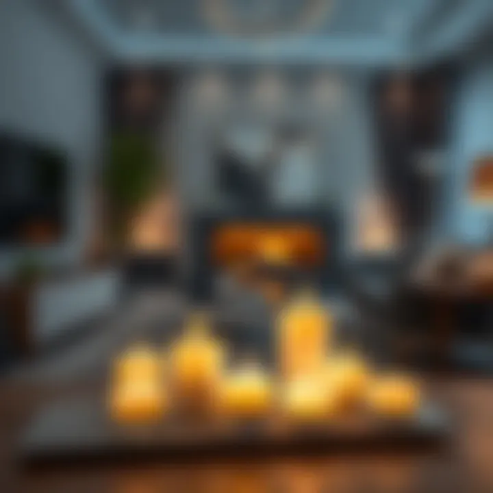 Elegant flameless LED candle set displayed in a modern living room