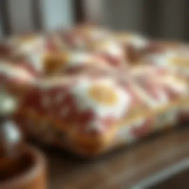 Close-up of a floral seat cushion showcasing intricate patterns