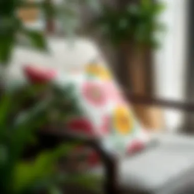 Vibrant floral seat cushion on a modern chair