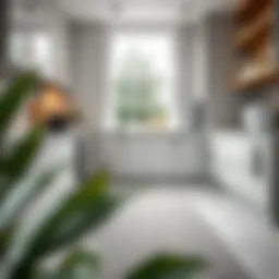 Elegant grey kitchen runner paired with modern cabinetry