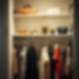 Elegant hanging closet shelves showcasing a variety of accessories