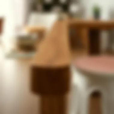 Detailed Look at Material Quality Close-up view of dining table material and finish