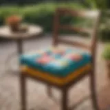 Luxurious outdoor dining chair cushion in vibrant colors