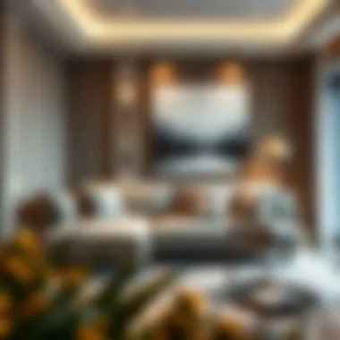 Elegant Interior Design with Sofa Bed Elegant interior design featuring a well-placed sofa bed