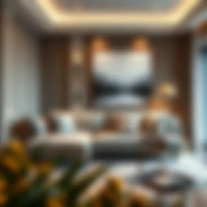 Elegant Interior Design with Sofa Bed Elegant interior design featuring a well-placed sofa bed