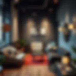 A contemporary small salon waiting area showcasing modern furniture and decor.