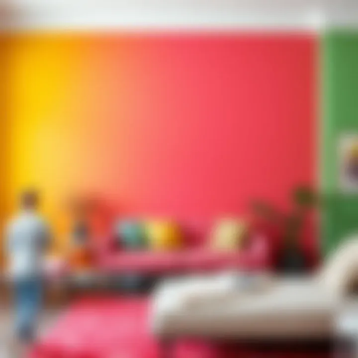 Vibrant color scheme on an accent wall