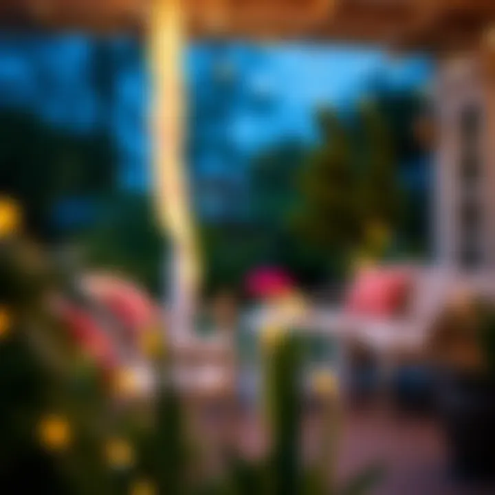 Enchanting Battery-Operated Fairy Lights Battery-operated fairy lights draped across patio furniture