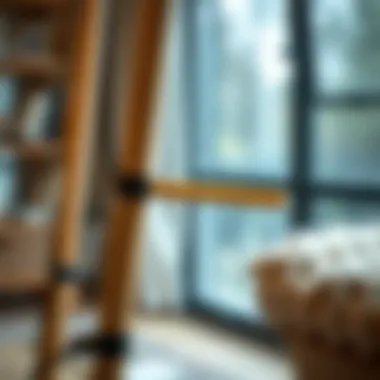 Close-up of the Knixhult floor lamp showcasing its unique construction materials