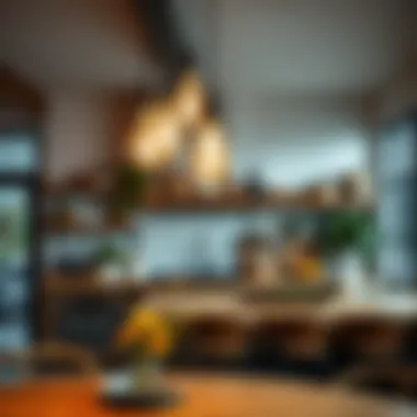 Industrial Aesthetics in Culinary Spaces Industrial style light bulb pendant chandelier in a contemporary kitchen