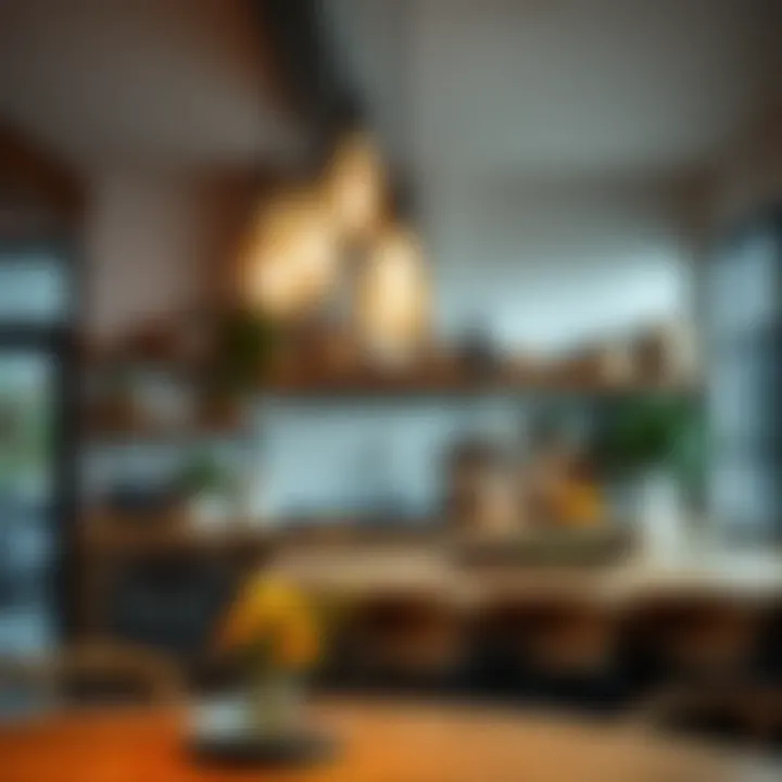 Industrial Aesthetics in Culinary Spaces Industrial style light bulb pendant chandelier in a contemporary kitchen