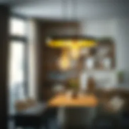 Elegant modern pendant chandelier illuminating a stylish dining area