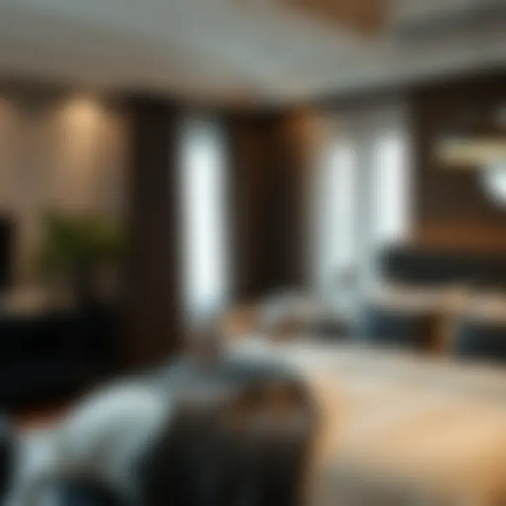 Bedroom Ambiance Enhancement Stylish bedroom adorned with blackout curtains for enhanced ambiance