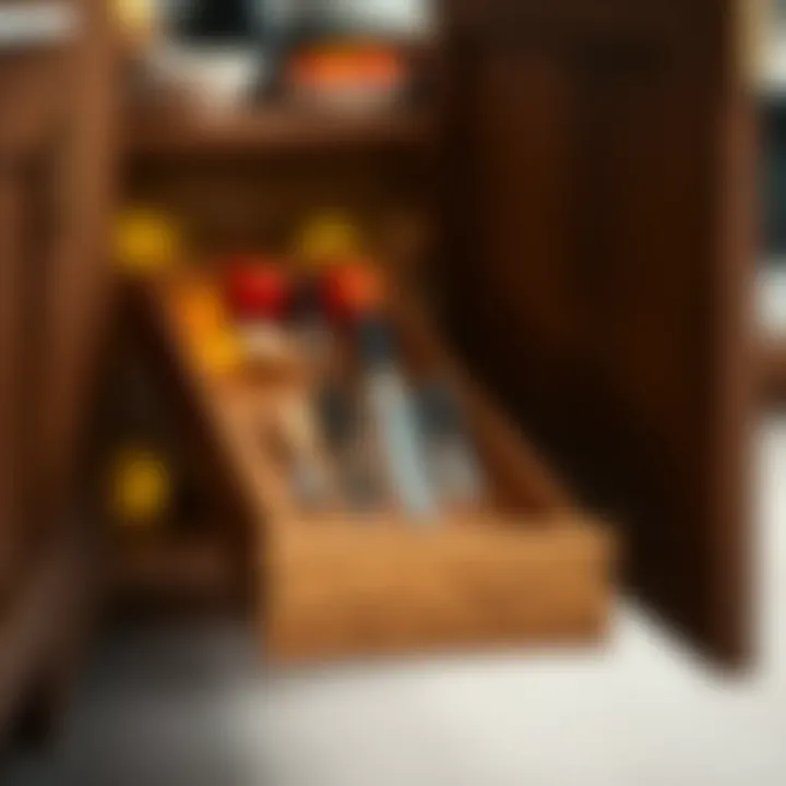 Innovative design of a pull-out knife drawer