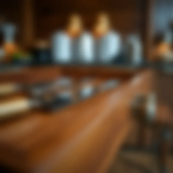 Close-up of a wooden knife drawer with rich textures