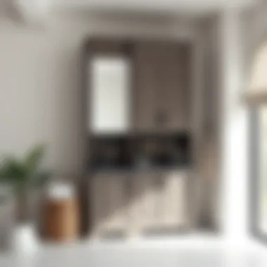 Stylish Tall Bathroom Storage Cabinet Elegant tall bathroom cabinet with decorative features