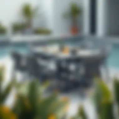 Trendy Modern Aluminum Dining Set Trendy aluminum dining set showcasing modern design elements