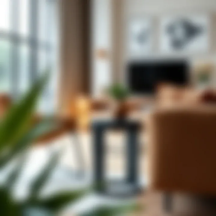 Sleek Design in Modern Spaces Sleek narrow black side table in a modern living room setting