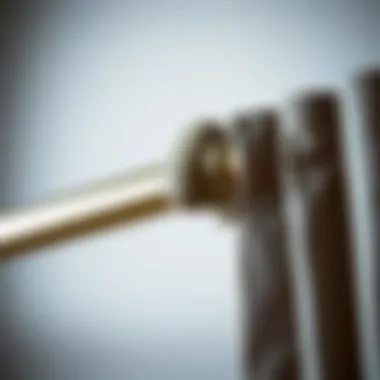 Innovative No-Drilling Curtain Rod Mechanism Close-up of a no-drilling curtain rod mechanism for easy installation