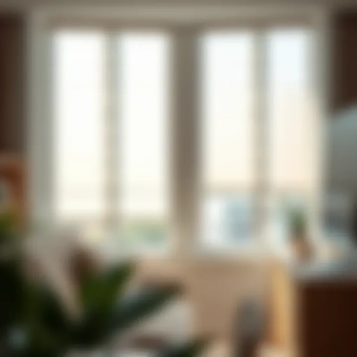 Before and after office transformation with roller blinds installation