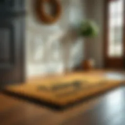 Stylish indoor doormat placed elegantly on wood floor